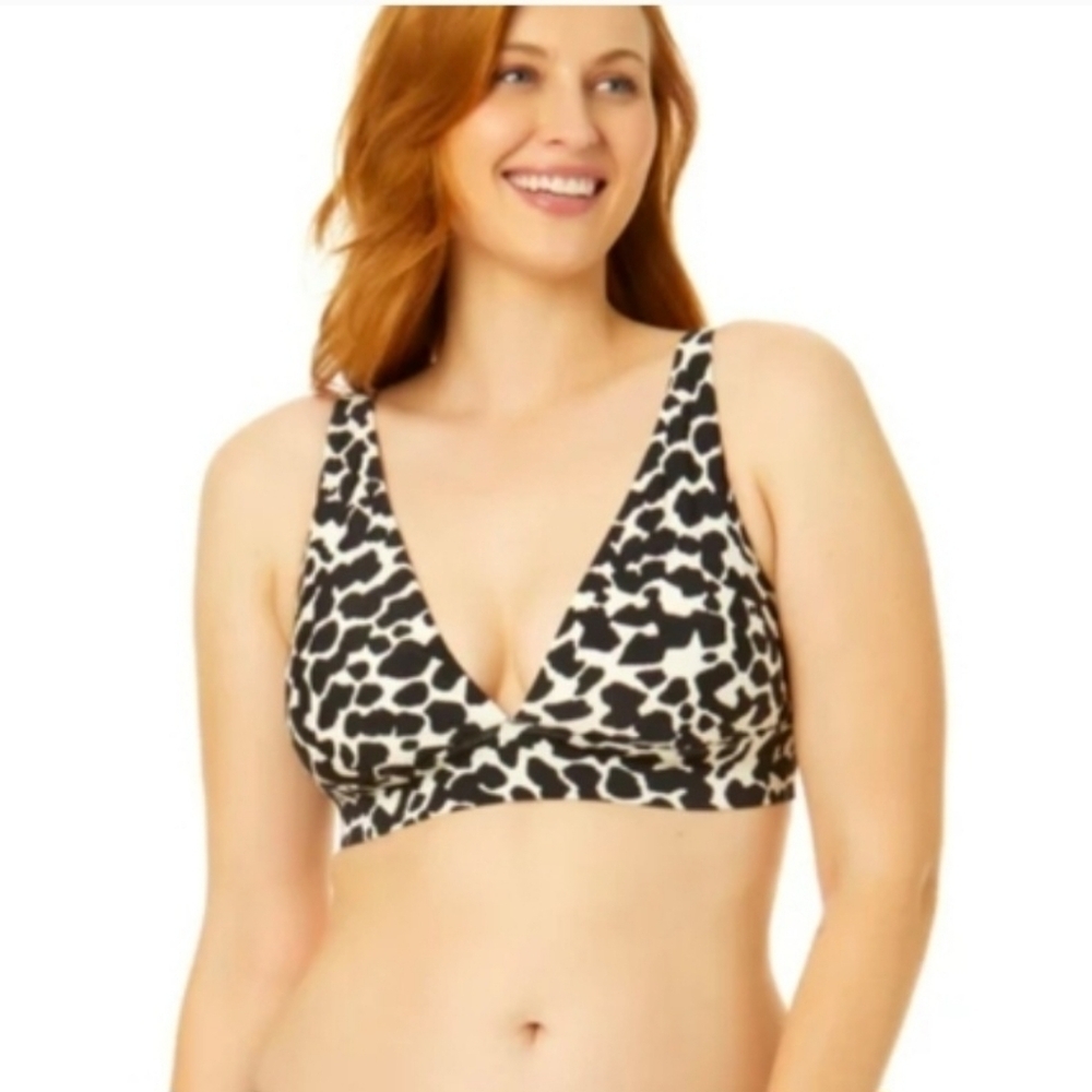 Time and Tru Black & White Spotted Bikini Top Size 1X (16W-18W)